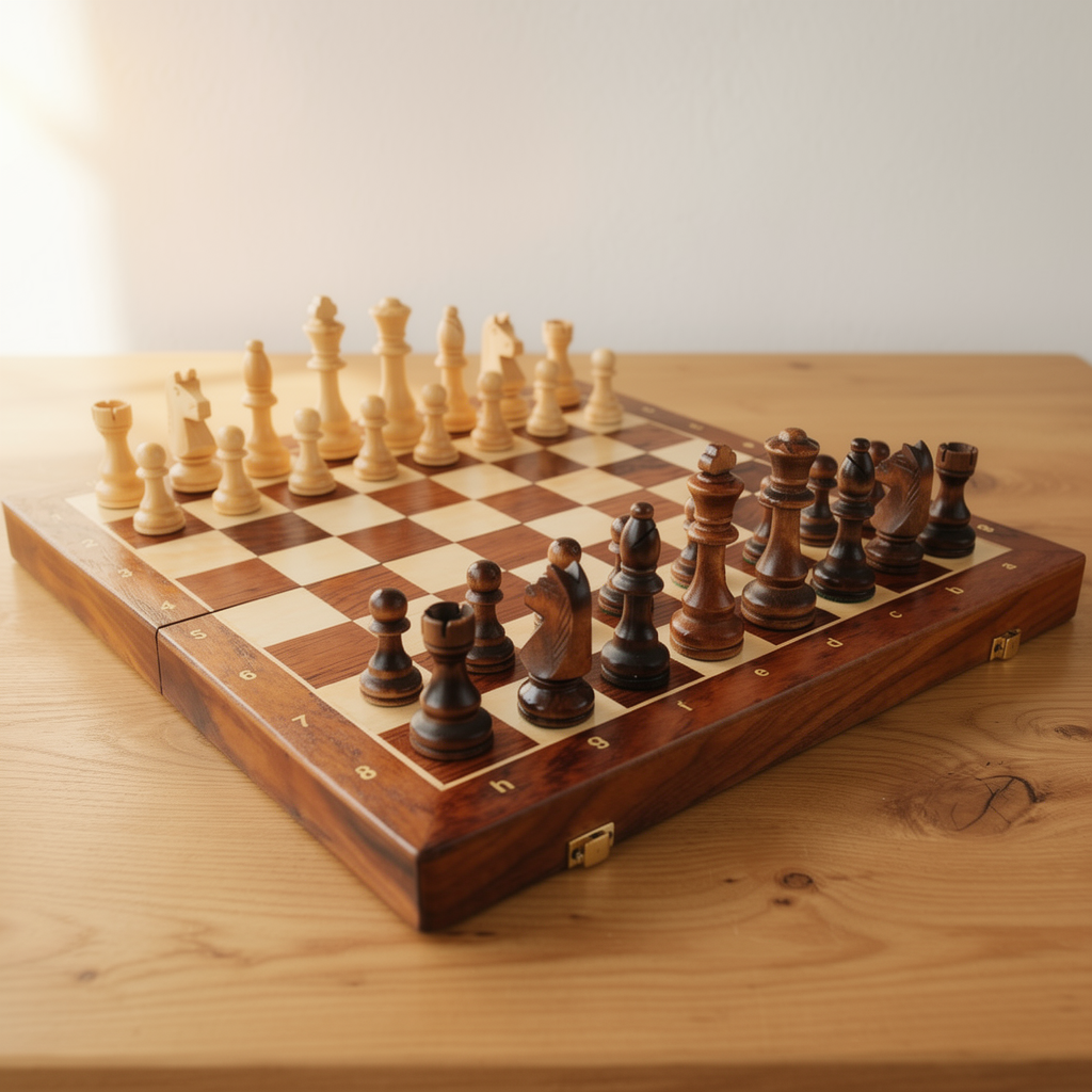 Scacchiera Reale — Legno Massiccio, Pieghevole