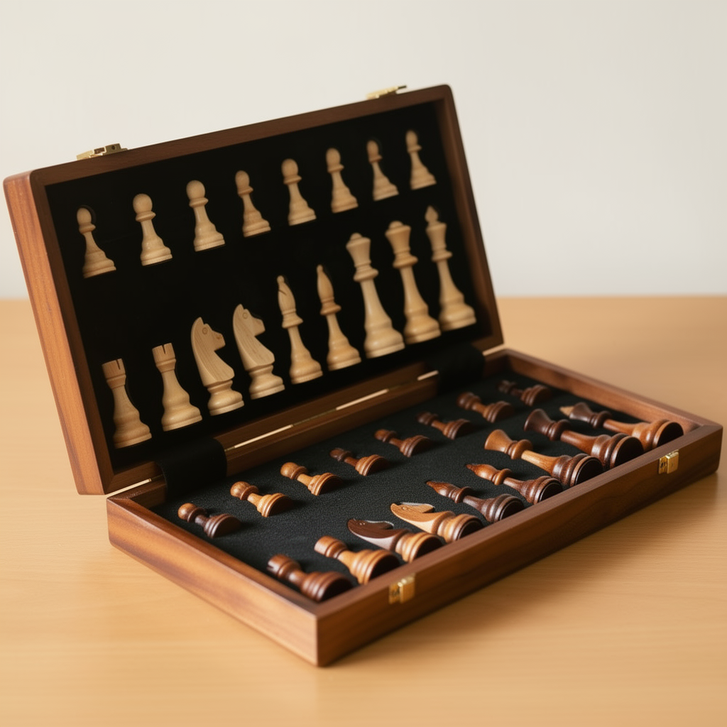 Scacchiera Reale — Legno Massiccio, Pieghevole