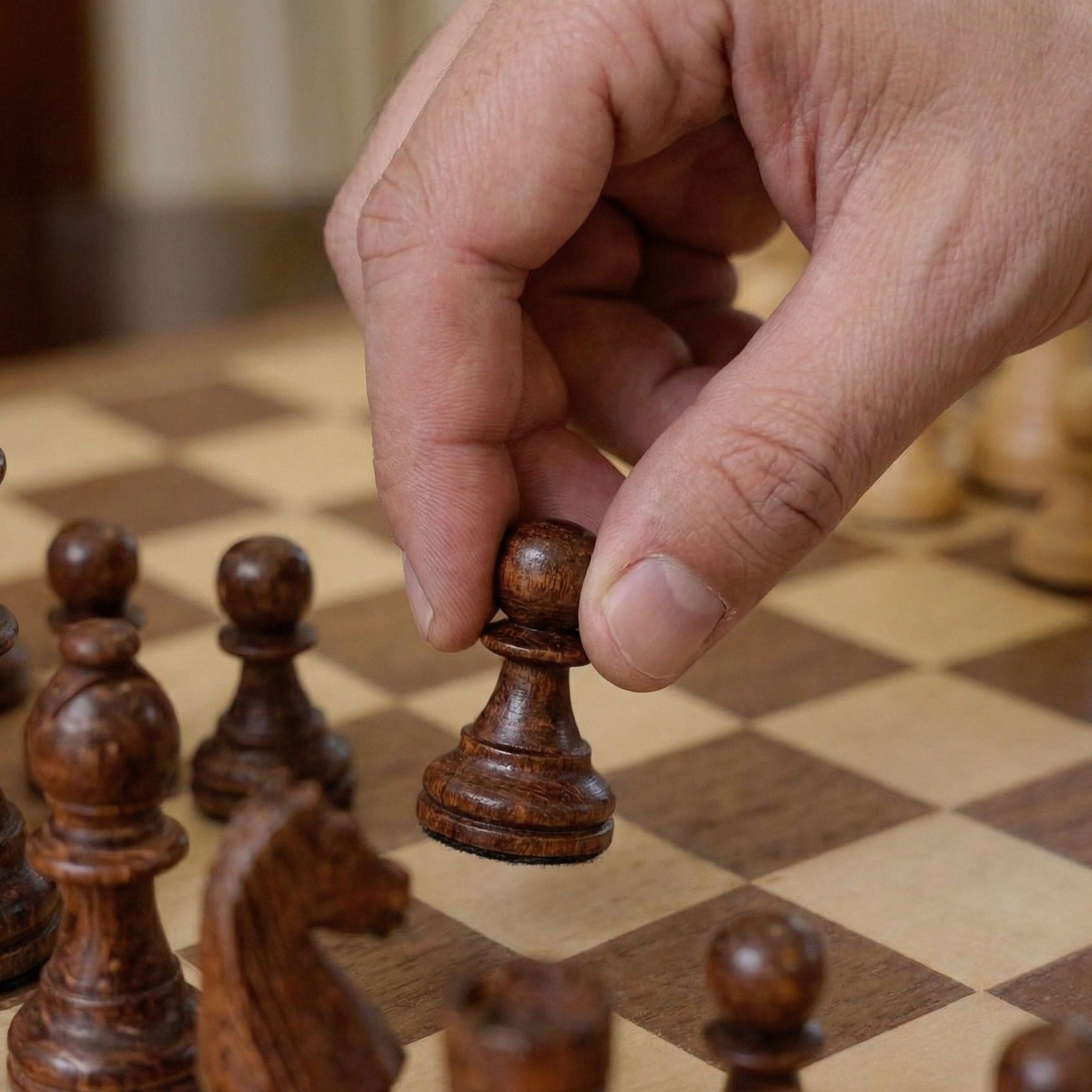 Scacchiera in legno d'acero con cassetto