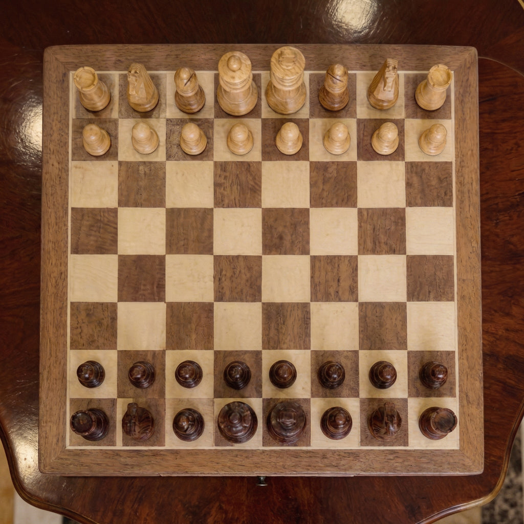 Scacchiera in legno d'acero con cassetto