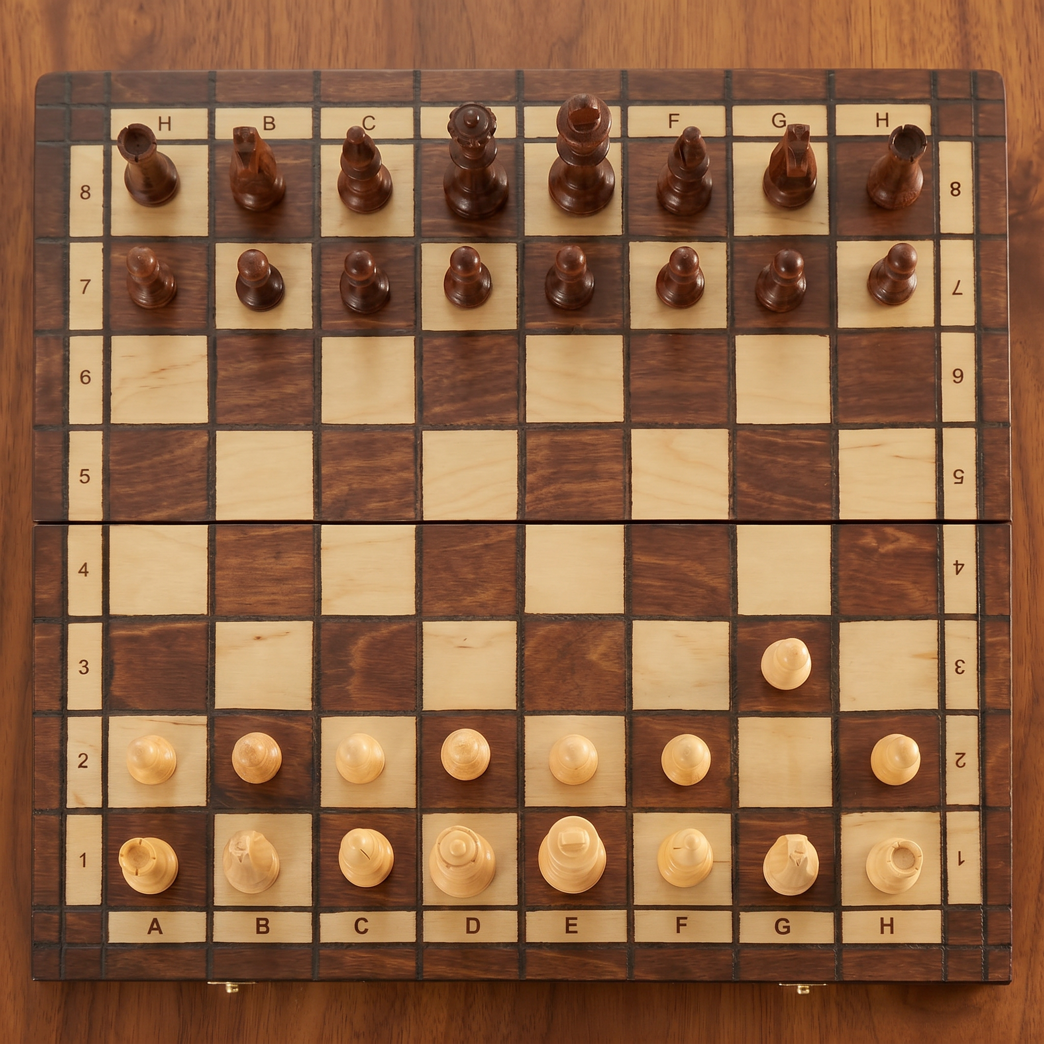Scacchiera magnetica pieghevole in legno di noce